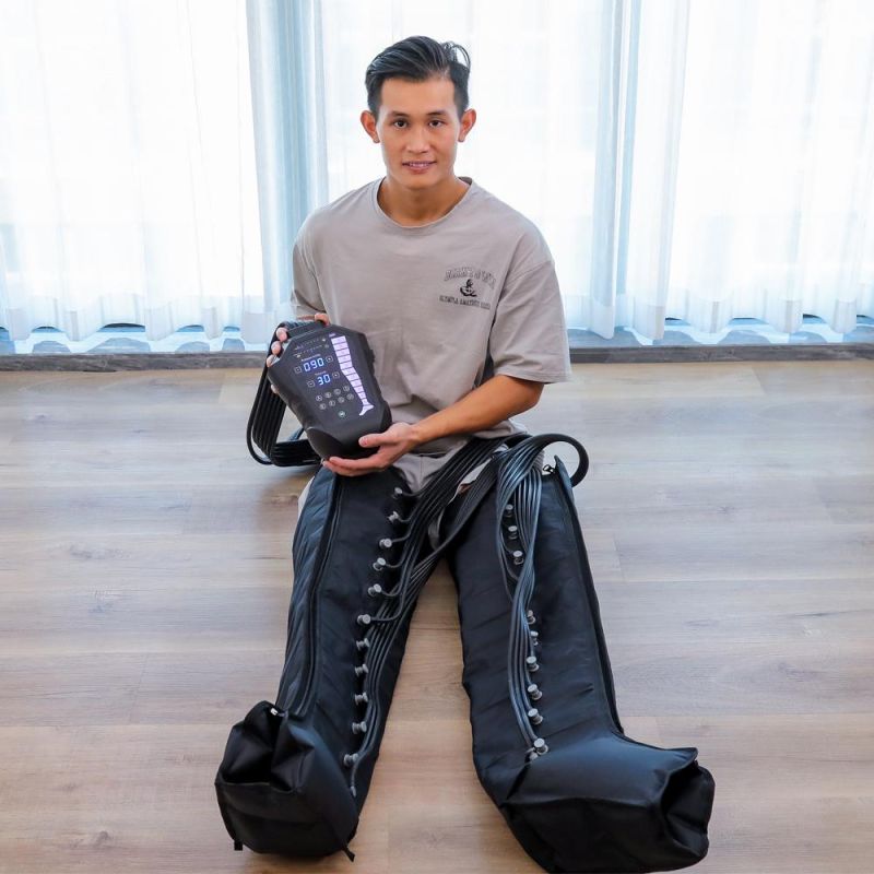 New Design Pressotherapy Lymphatic Drainage Machine Sports Recovery Boots Rechargeable Air Compression Leg Massager