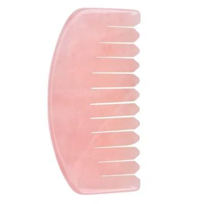 Wholesale Pink Jade Quartz Massager Hair Comb