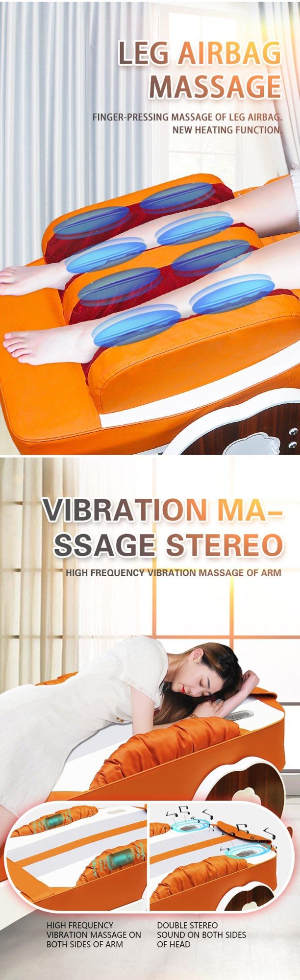 Health Portable Massage Bed Electric Jade Stone Rolling Spine Relax Therapeutic Chiropractic Heating Massage Bed