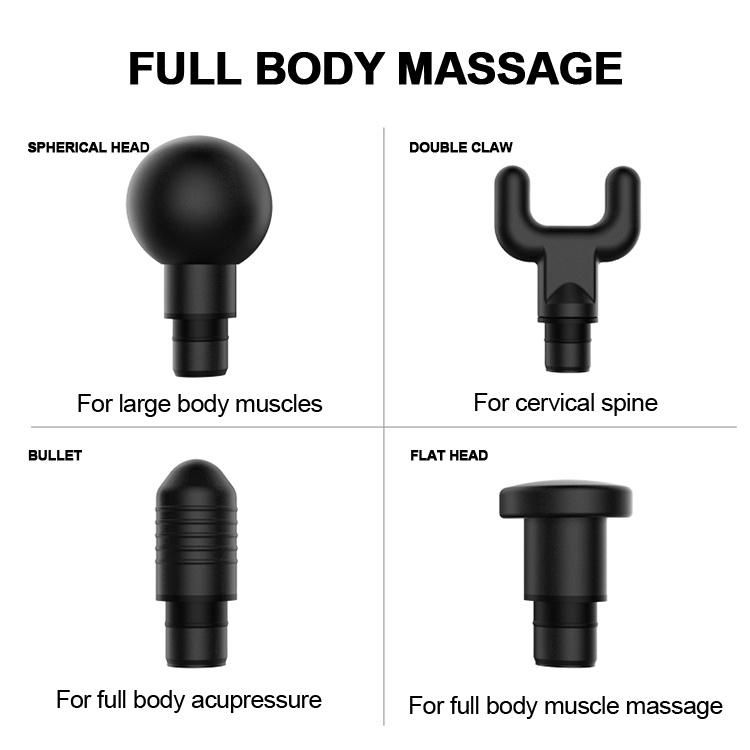 New Gym Fitness Equipment Cordless Portable Deep Tissue Fascia Gun Muscle Body Massager Massage Gun with 6 Heads