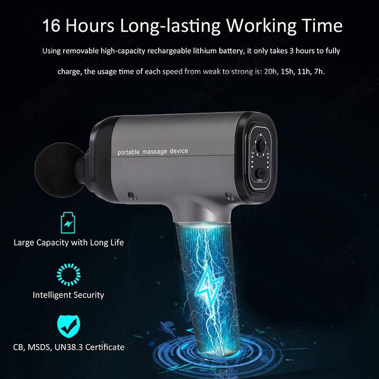 Cordless Fascial Muscle Tissue Massage Gun Electric Gym Fitness Handheld Percussion Body Massager