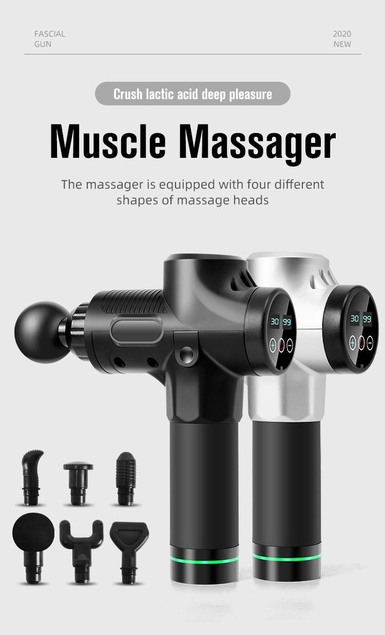 30 Speed Rechargeable Battery Pistolas De Masaje Deep Muscle Tissue Sports Vibration Massage Gun with LED Touch Screen