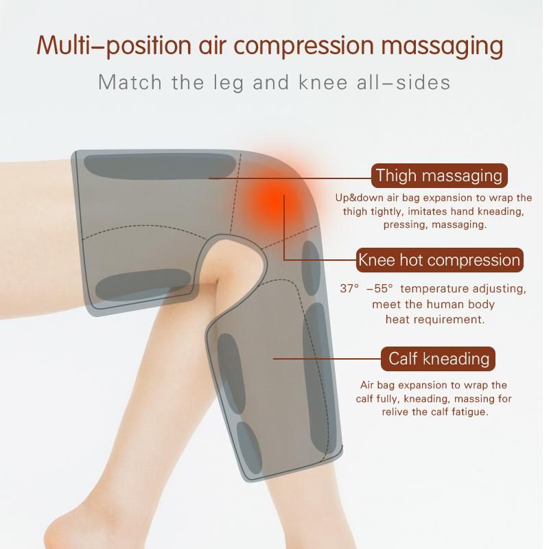 Cordless Heated Knee Joint Massager Physiotherapy Infrared Magnet Pain Relief Air Compression Knee Massager Therapy