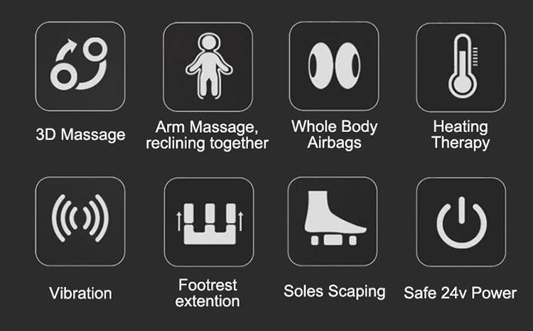Plus Size Electric Compression Neck Back Foot Silla Massaje Full Body Vibration Shiatsu Massage Chair with Airbags and Heat