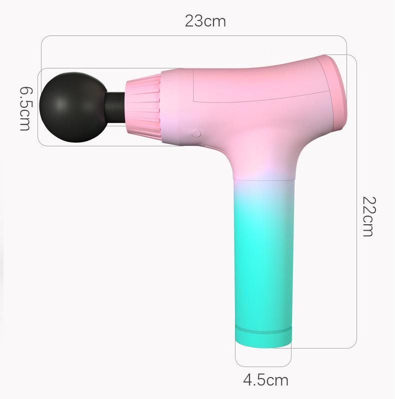 30 Gear Massage Gun LCD Display Pink Color 6 Massage Head 2500mAh Mini Muscle Fascia Gun for Women