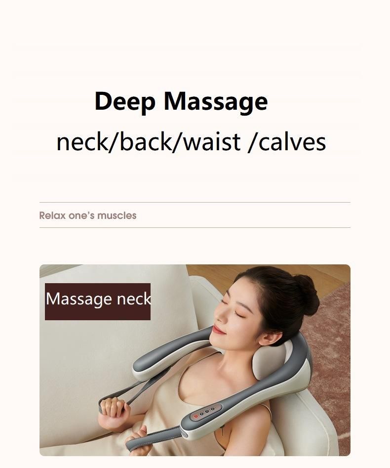 2022 New Electric Full Body Shiatsu Massage Rechargeable Cervical Neck and Shoulder Massager Shawl