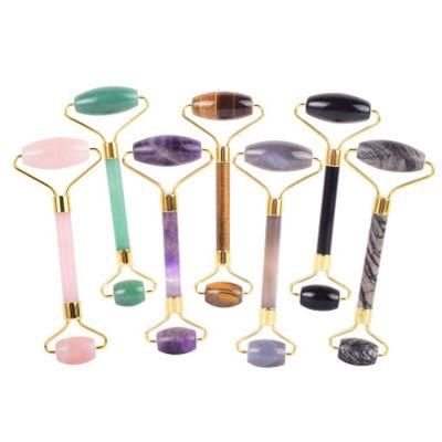 Amazon Hot Selling Premium Picasso Zinc Alloy Frame Jade Facial Roller Massage Roller