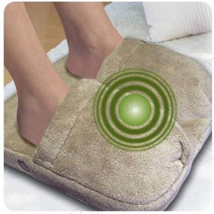 Battery Operated Vibrating Foot Warmer Shoes Cordless Electric Vibration Heated Feet Massager for Home and Travel