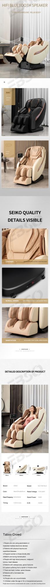 Full Body Electric 4D Zero Gravity Korea Foot SPA Massage Chair