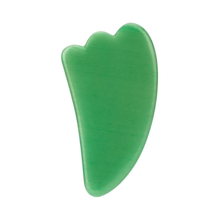 OEM/ODM Natural Green Bian Jade Stone Gua Sha Amethyst Massage Tool Green Aventurine Heart Shape Guasha Roller Set Facial Board