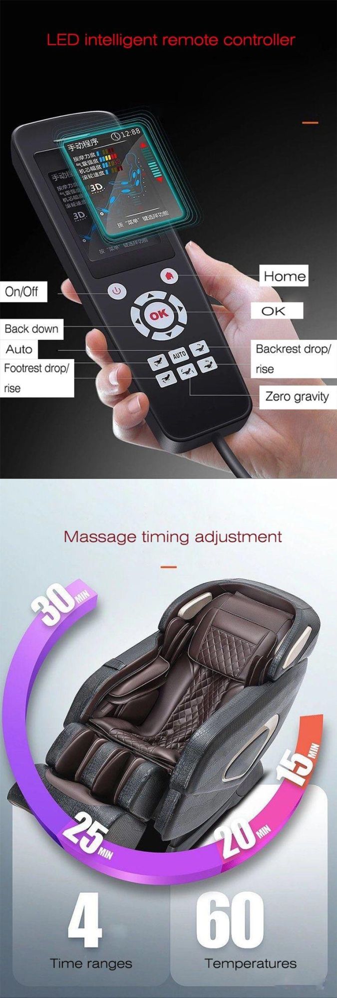 Electric Intelligent Full Body Massage Chair with Multi-Function 3D Zero Gravity