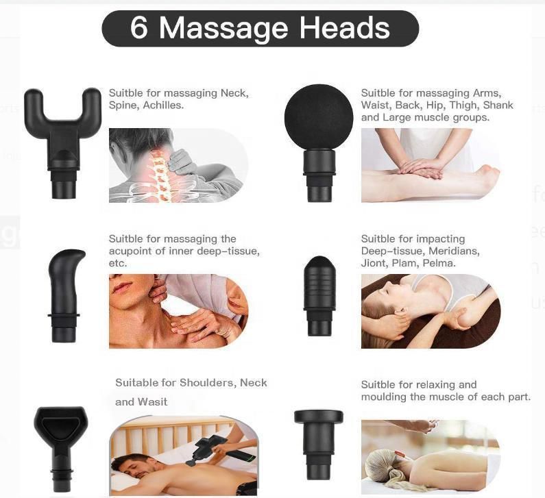 Portable Massage Gun Percussion Adjustable Muscle Massage Gun Sport Percussion Body Massager Electric Fascia Gun