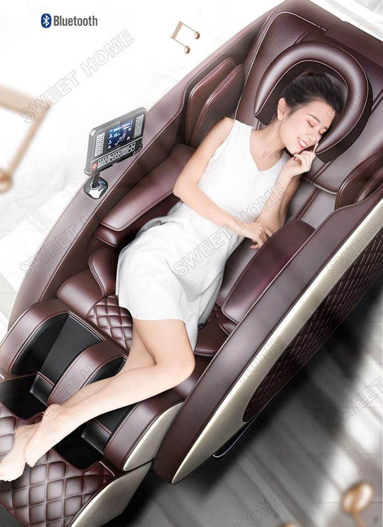 Electric Full Body Egg Shape Chair Massager Vibration Air Squeezing Shiatsu L Track Massage Chair with Bt Speakers