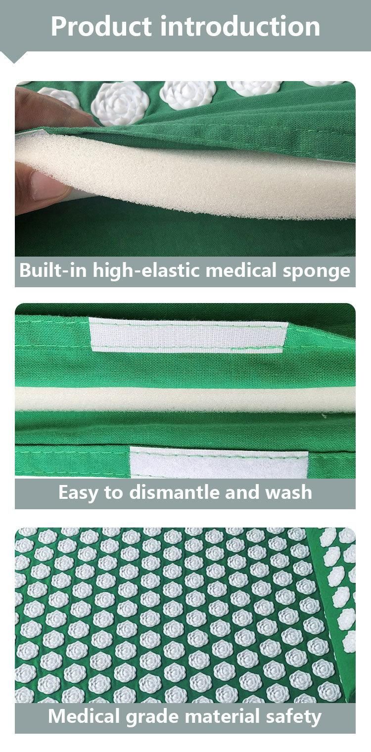 Dropshipping Eco Friendly Natural Linen Acupuncture Mat Gift Back Neck Pain Massage Acupressure Mat and Pillow Set