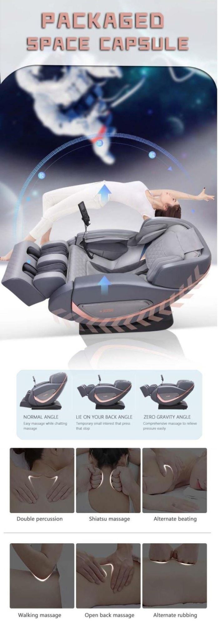 New Wantong Model Full Body 3D Zero Gravity SL Track 4D Full Body Massage Chair Zero Gravity Recliner Massage Chair with Music for Sale