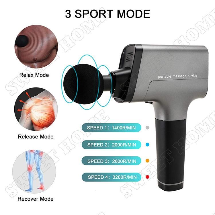 Ultra-Quiet Cordless Handheld Massage Gun Rechargeable Deep Tissue Muscle Percussion Massage Device for Athletes