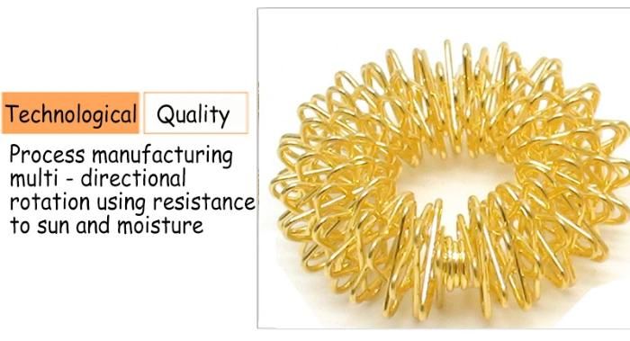 Gold Plated Acupressure Massage Rings Finger Massager