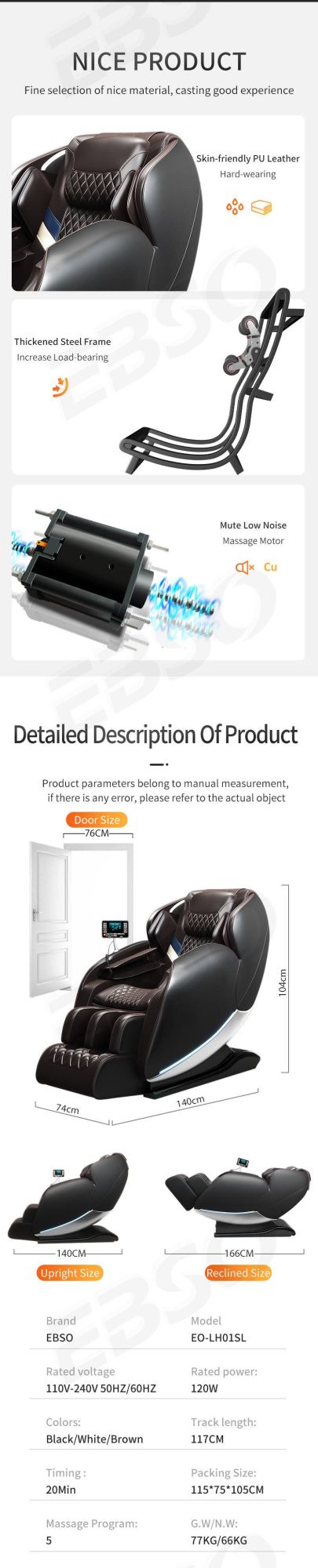 Fuan Meiyang Popular Hot Sale 4D Zero Gravity Electric Full Body Airbags Massager Ai Massage Chair Recliner Massage for Home Use