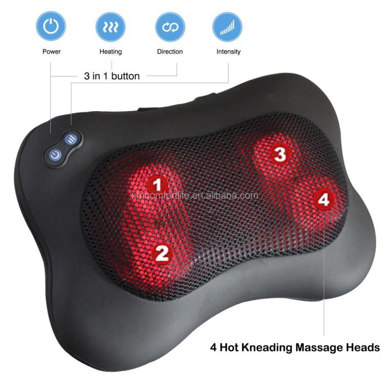 Electrical Neck Back Shiatsu Massage Pillow Car Seat Massage Pillow