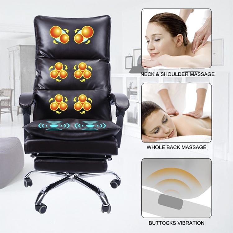 New Portable Electric 3D Back Shiatsu Chair Massage Kneading Vibrating Swivel Office Massage Chair