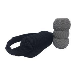 New Type Rechargeable Yoga Soft Rubber Foam Roller Fitness Vibrating Peanut Massage Ball with Mesh Bag