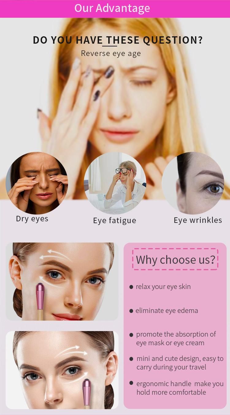 Superior Quality Pink Mini Jade Roller Facial and Eye Massage Apparatus Lip Pen Eye Massager