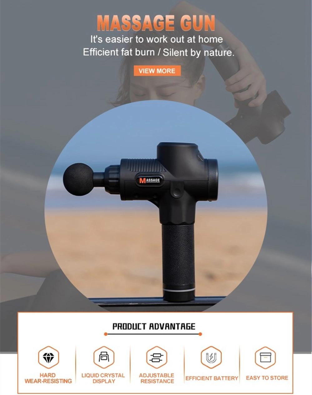 Professional Handheld Percussive Massage Gun with Travel Case Black