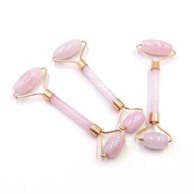 Good Quality Hot Sales Skin Care Tools Custom 100% Natural Crystal Facial Face Rose Quartz Roller Gua Sha Jade Roller