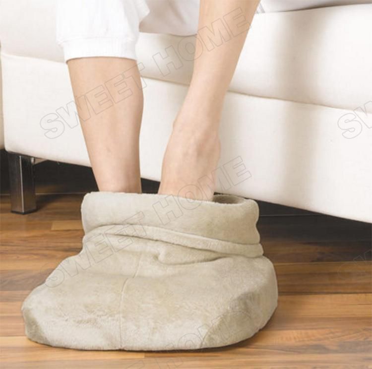 Electric Vibrating and Heating Feet Massager Fleece Foot Warmer Boot