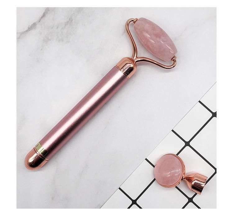 Face Massager Roller Vibrating Facial Rose Quartz Vibrating Facial Roller