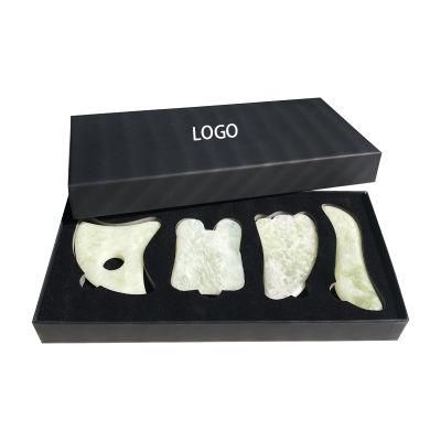 Hot Sale Custom Gua Sha Guasha Board Light Green Jade Stone Scraping Body Facial Massage Tools Gua Sha Board