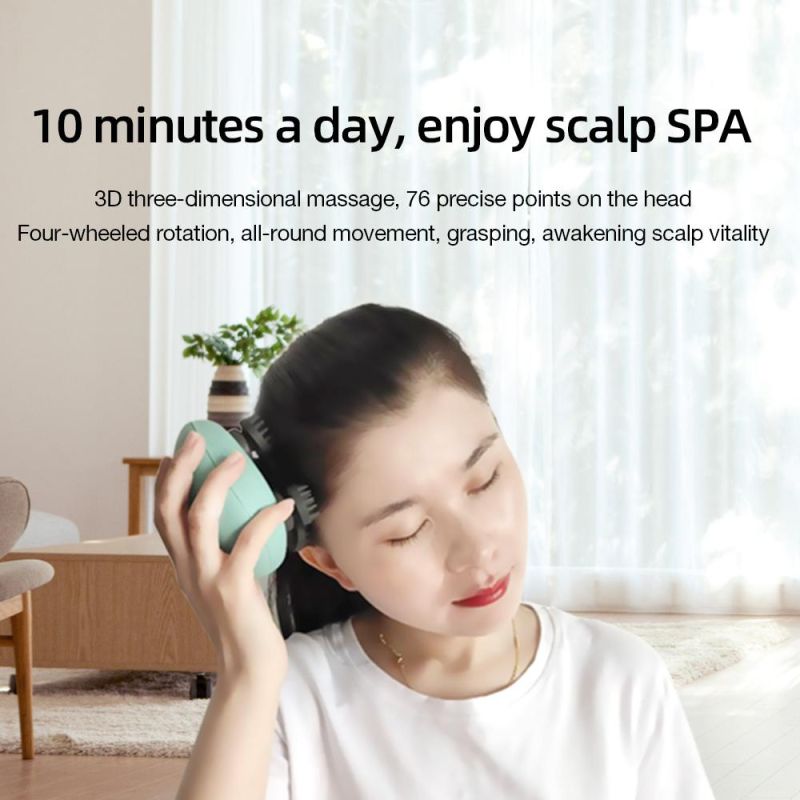 Waterproof Electric Head Massage Wireless Scalp Massager Prevent Hair Loss Body Deep Tissue Kneading Vibrating Hand-Held Relax The Scalp Prevent Hair Total