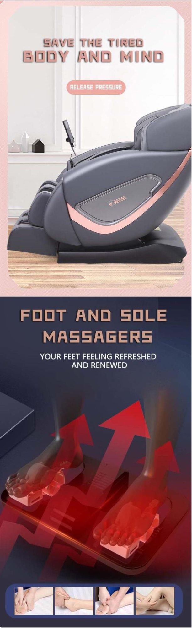 3D Massage Chair with Foot Rollers Massage OEM/ODM Service
