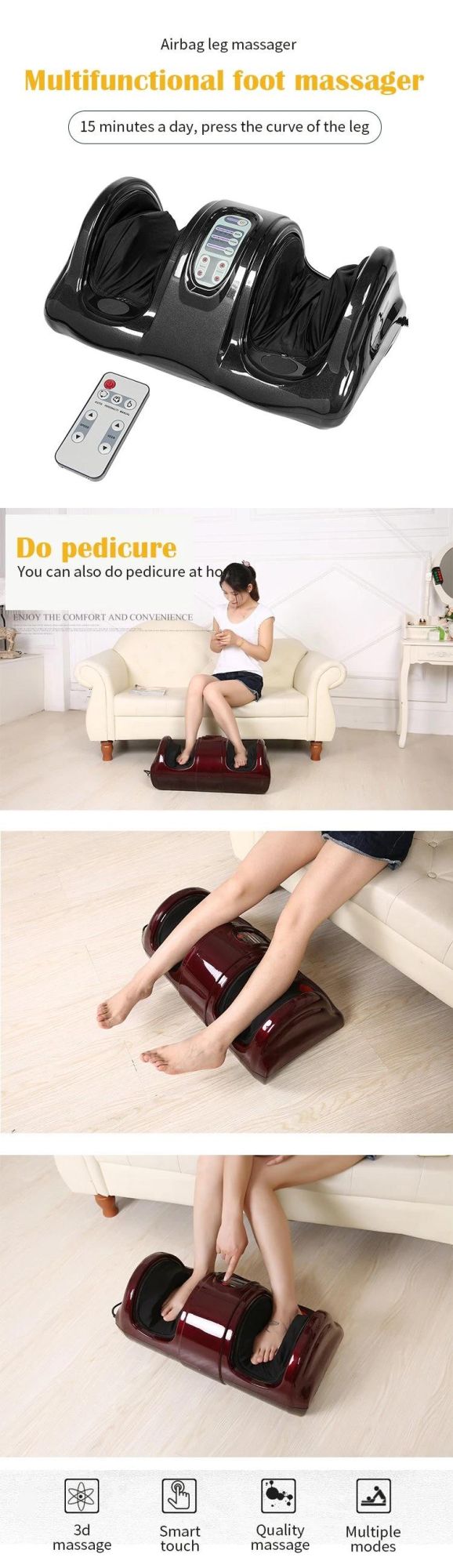 ABS RoHS Certificate Hot-Selling High Quality Low Price Roller Vibrating Foot Massager