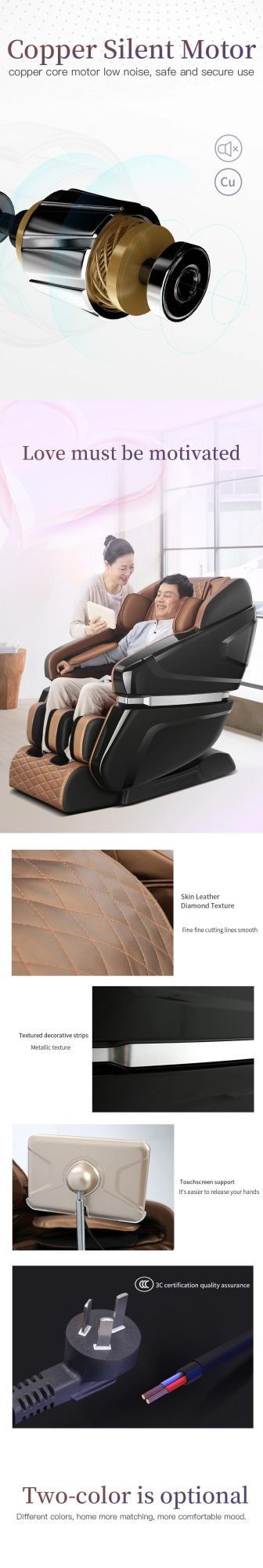 Back Moving Heating Function 4D Massage Chair with Foot Rollers Massage / Zero Gravity Massage Chair / Chair Massage