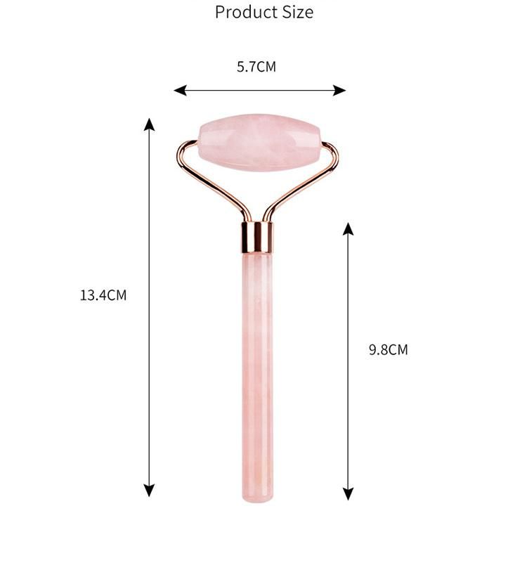 Natural Rose Gold Rose Quartz Surface Jade Roller Wholesale Single Row Roller