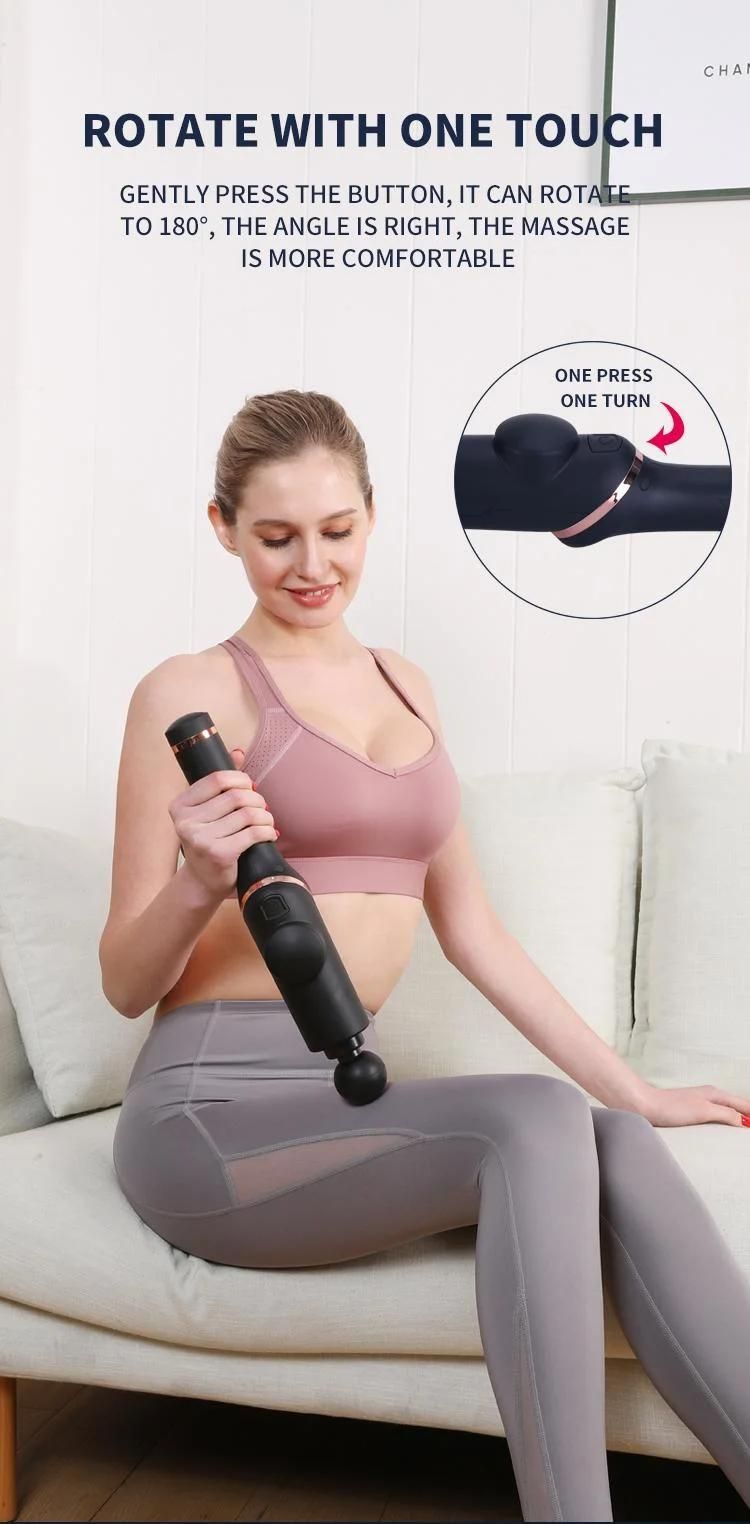 2022 New Arrival Muscle Massage Fascia Gun Wireless Portable Design with 6 Speed Vibration Mode and Massage Heads