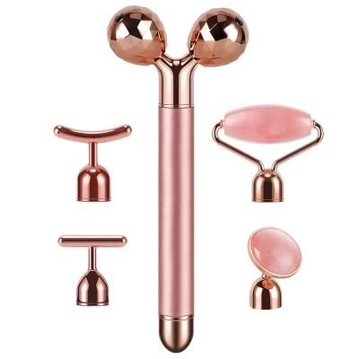 Skin Care Tools Custom 100% Facial Face Rose Quartz Roller Gua Sha Set Jade Roller Virbating Jader Roller