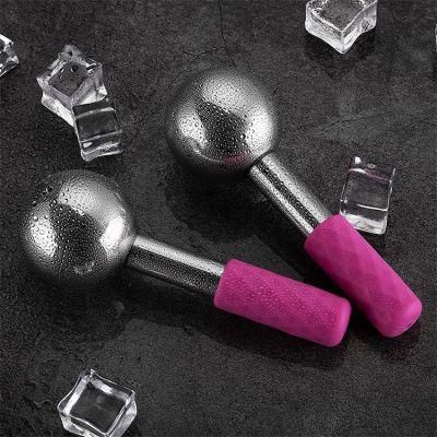 Handheld Stainless Steel Ice Globes Cooling Magic Ice Globe Facial Roller Ice Globes for Face