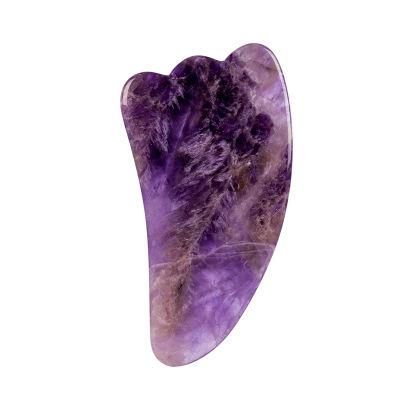 Natural Purple Jade Gua Sha Stone Amethyst Guasha Board for Body Gua Sha Scraping Massage