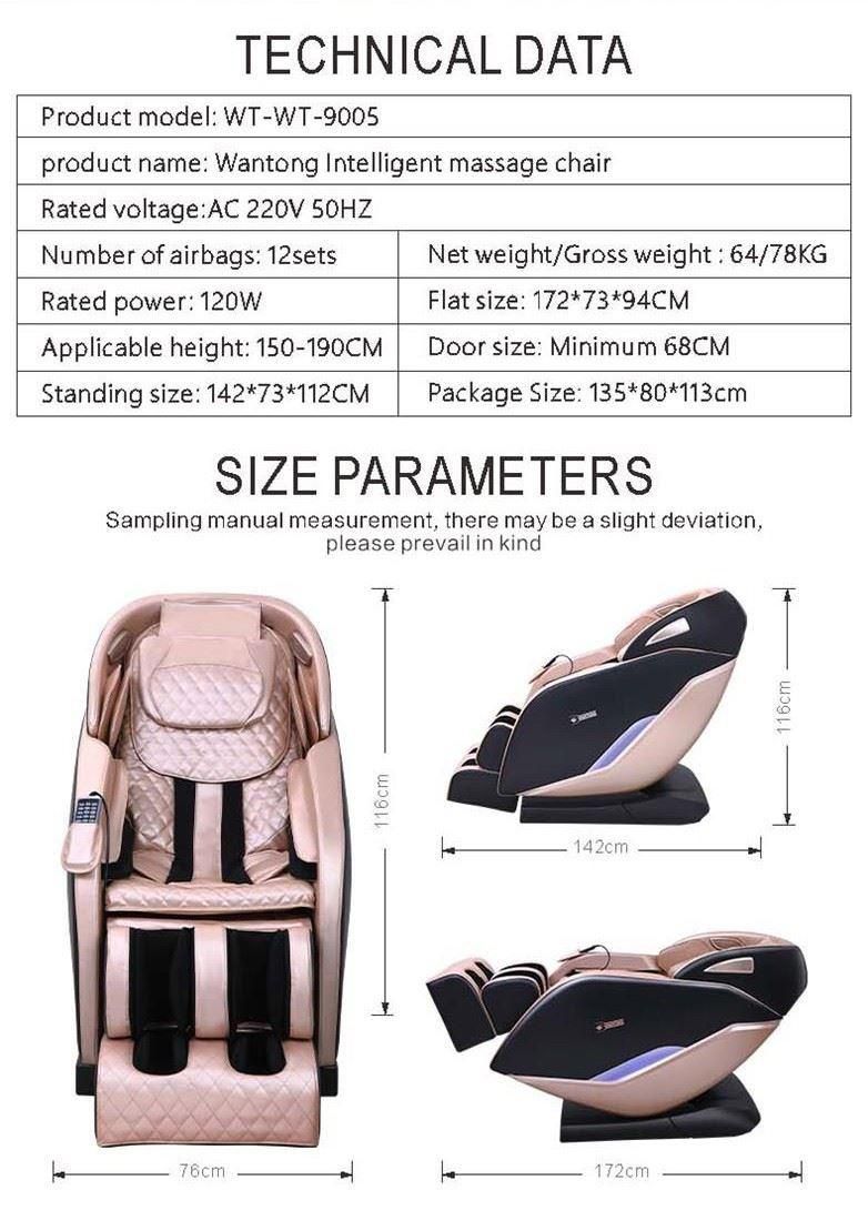 4D Zero Gravity Full Body Airbag Super Long SL Track Heat Massage Chair Sale