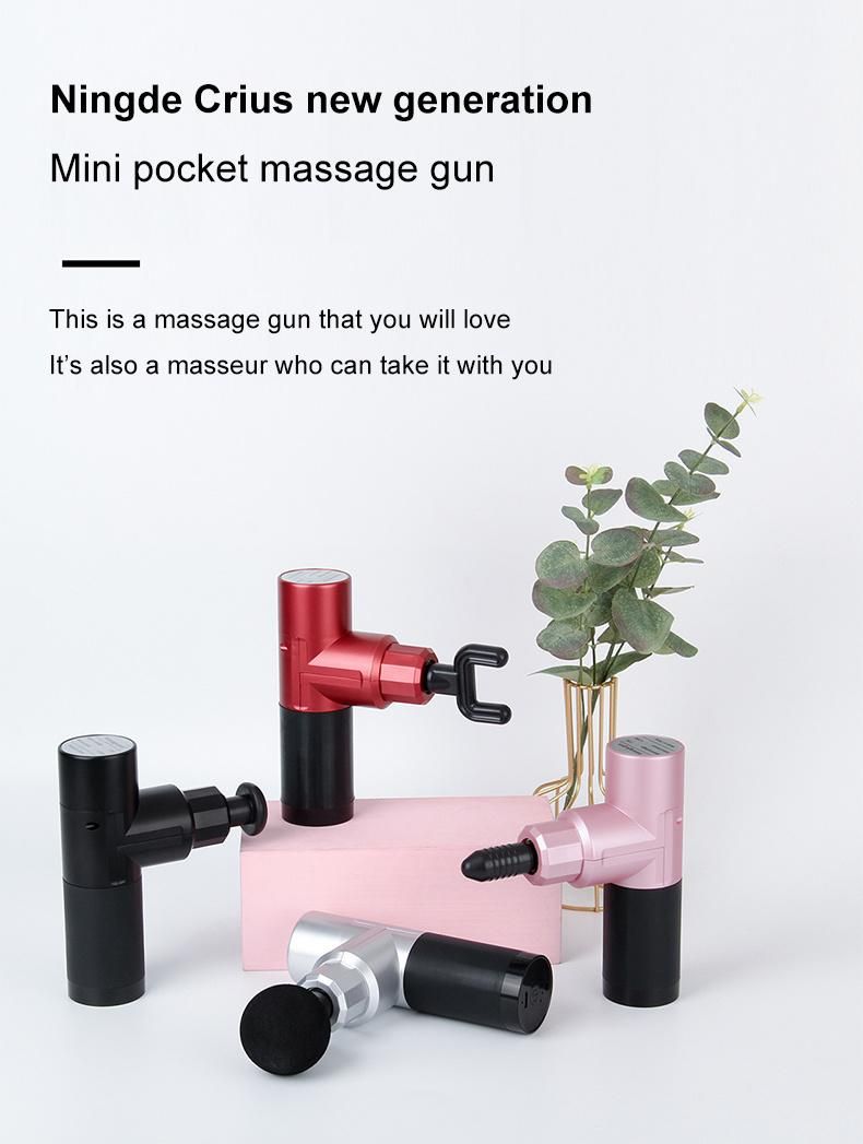 Ningde Crius CD-05 Hot Selling Fascia Gun 30 Speed 24V Mini Vibration 4 Heads Deep Tissue Portable Percussion Muscle Massage Gun