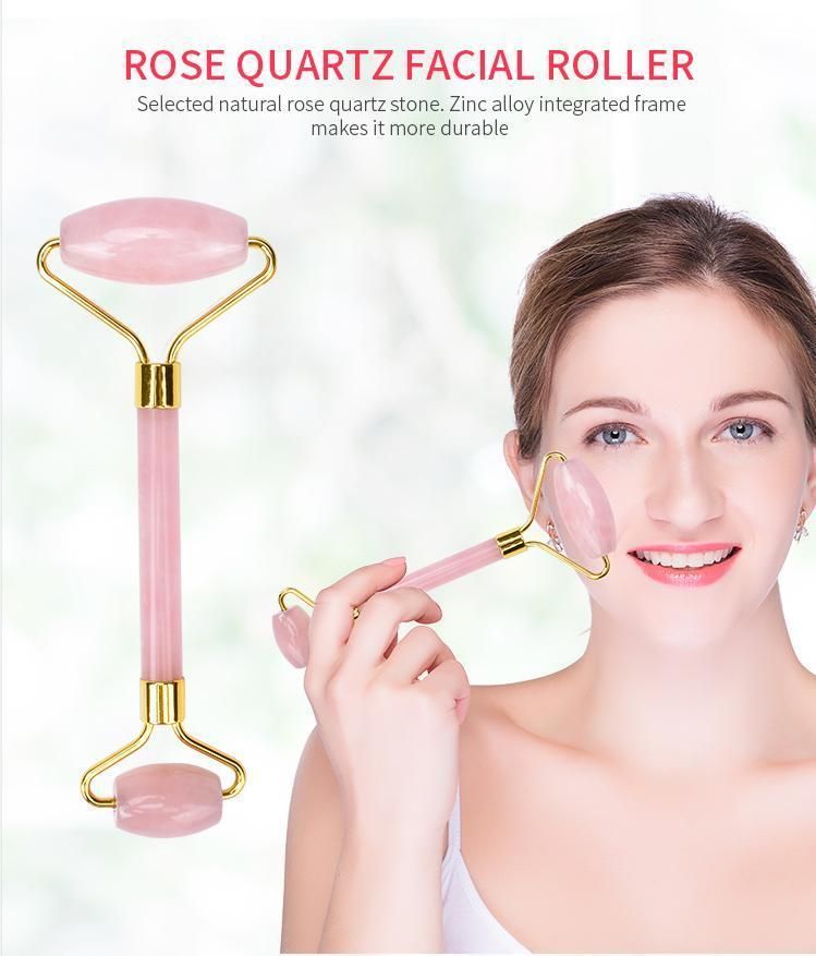 Best Selling Mini Stone Nephrite Natural Quartz Pink Anti Aging Massager Crystal Rose Jade Face Roller
