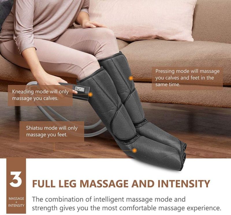 Therapy System Air Foot Leg Compression Massager with Three Levels of Intensity