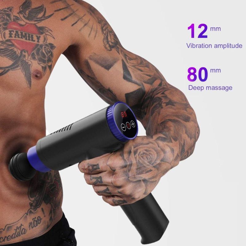 Portable Professional Muscle Massager Gun with 8 Heads