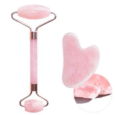 Best Seller Anti Aging Natural Jade Stone Rose Pink Quartz Facial Jade Roller for Face