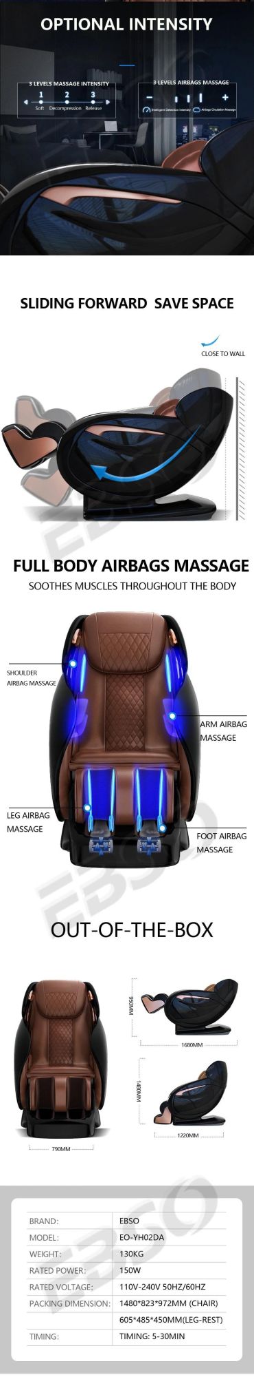SL Track Full Body Massage Chair Zero Gravity Recliner 3D Zero Gravity Massage Chair