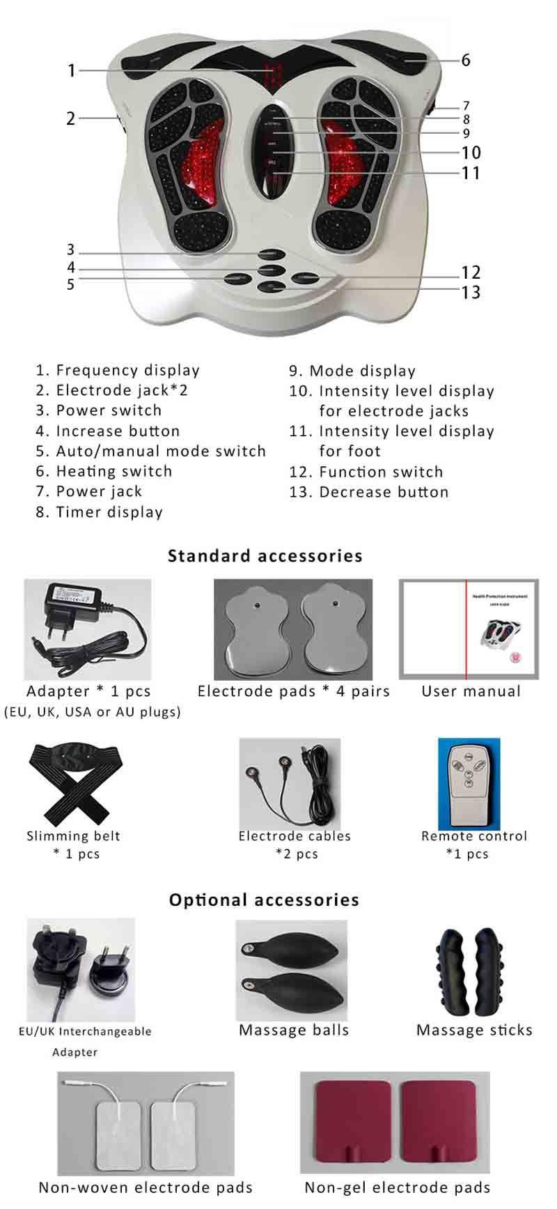 Infrared Heat Therapy & Low Frequency EMS Vibration Foot Massager