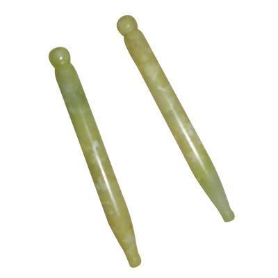 Natural Jade Eye Massage Stick Dark Green Guasha Scraping Massage Tool