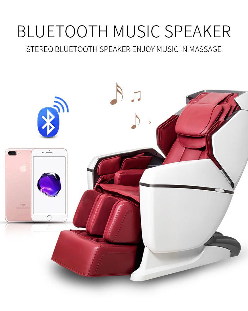 Full Body Shiatsu Massage Chair with 3D Zero Gravity Technology White and Red